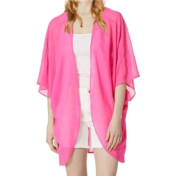 Women's Beach Kimono Coverup Sheer Chiffon Cover Ups, Casual Loose Open Cardigan - Picture 3 of 7
